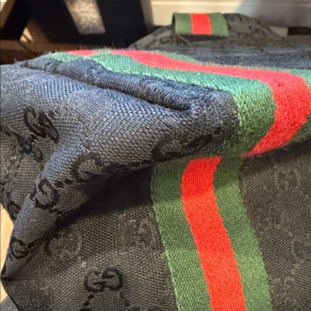 Gucci Black Tote with Red and Green Straps - Picture 10 of 12